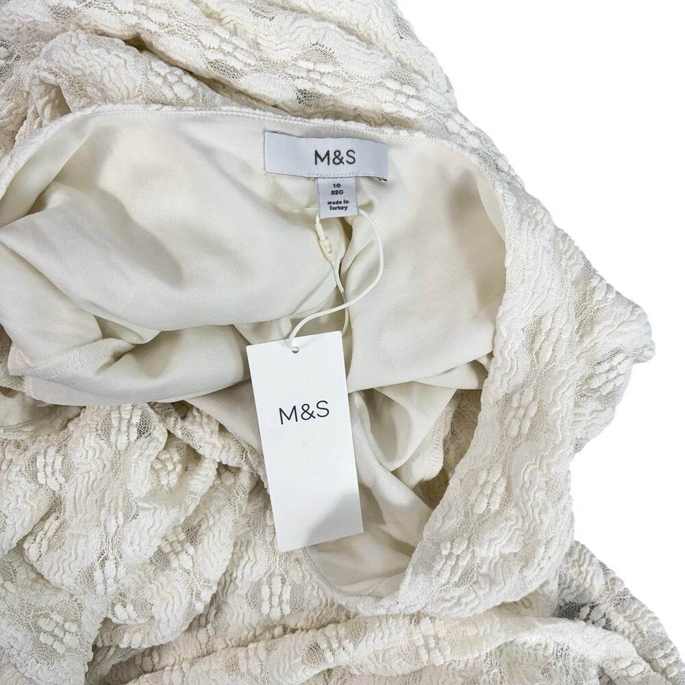 Marks & Spencer M&S Ivory Lace Maxi Dress US 6 NWT Romantic Cottagecore Bridal - Picture 10 of 11